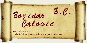 Božidar Ćalović vizit kartica